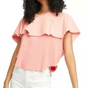 Free People Girl Talk Ruffled Top NWT